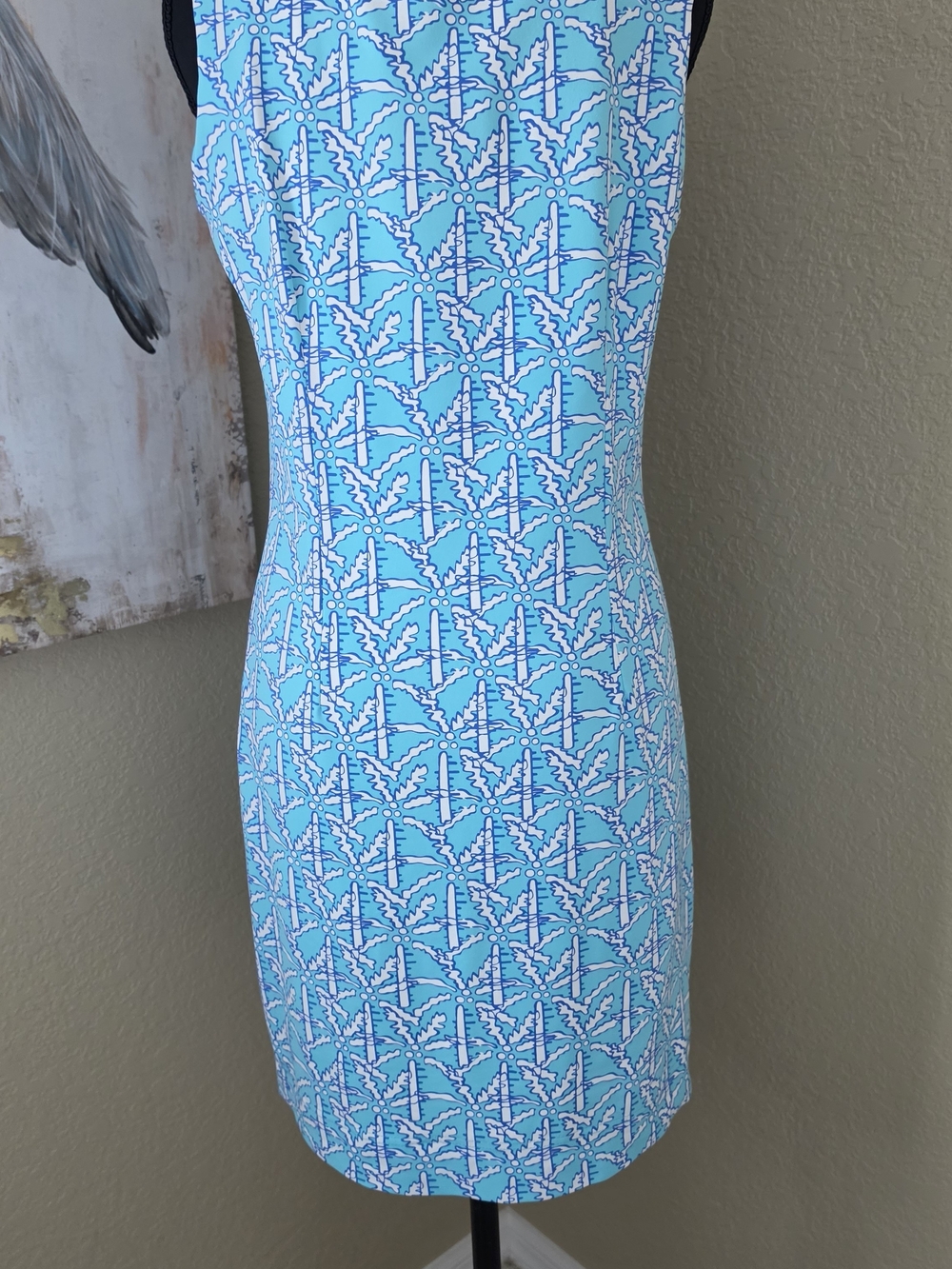 Lulu-B Aqua Turquoise Geometric Dress
